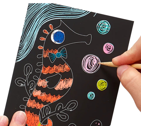 OOLY Mini Scratch & Scribble Art Kit: Friendly Fish OOLY Art & Craft Kits art-noise.myshopify.com ooly-mini-scratch-scribble-art-kit-friendly-fish