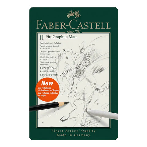  Faber-Castell PITT GRAPHITE MATT TIN OF 11 Faber-Castell Pencils art-noise.myshopify.com faber-castell-pitt-graphite-matt-tin-of-11
