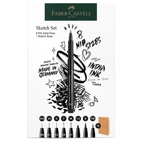  Faber-Castell - Pitt Artist Pen Set +Sketchbook Faber-Castell Markers art-noise.myshopify.com faber-castell-pitt-artist-pen-set-sketchbook