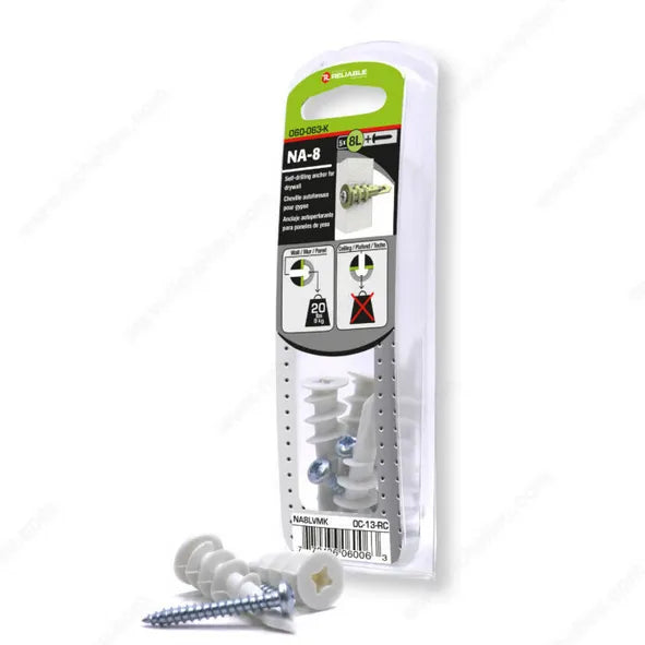  Reliable - Nylon Self-Drilling Anchor for Drywall  - #8 Reliable Drywall Anchor art-noise.myshopify.com reliable-nylon-self-drilling-anchor-for-drywall-8-3