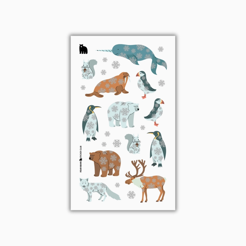 Four Bears Sticker Club - Snow Kissed Creatures Four Bears Sticker Club Stickers art-noise.myshopify.com four-bears-sticker-club-snow-kissed-creatures