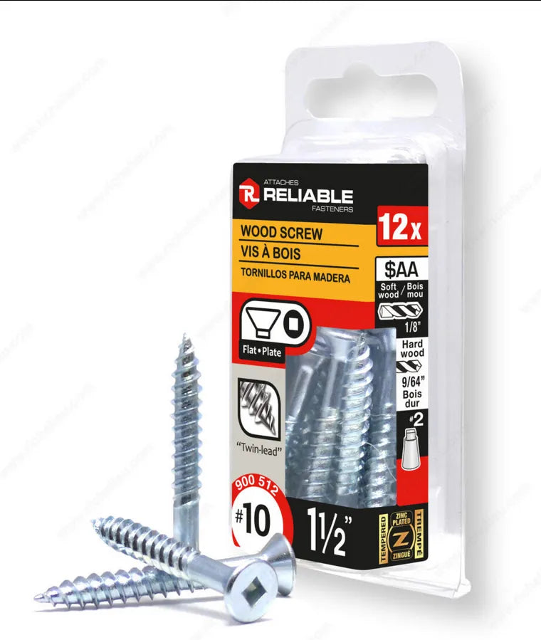  Reliable - Wood Screw, Flat Head, Regular Thread, Regular Wood Point - #10 - 1 1/2 in Reliable Wood Screw art-noise.myshopify.com reliable-wood-screw-flat-head-regular-thread-regular-wood-point-10-1-1-2-in-5