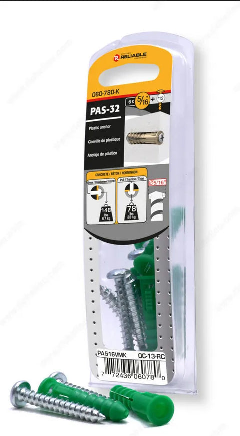 Plastic Anchors Reliable product_type art-noise.myshopify.com plastic-anchors-blister-of-6-units Plastic Anchors Reliable  art-noise.myshopify.com plastic-anchors-blister-of-6-units