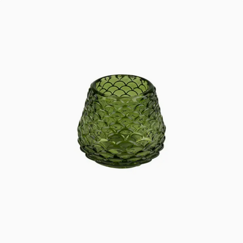 Green Glass Pine Cone Tealight Holder
