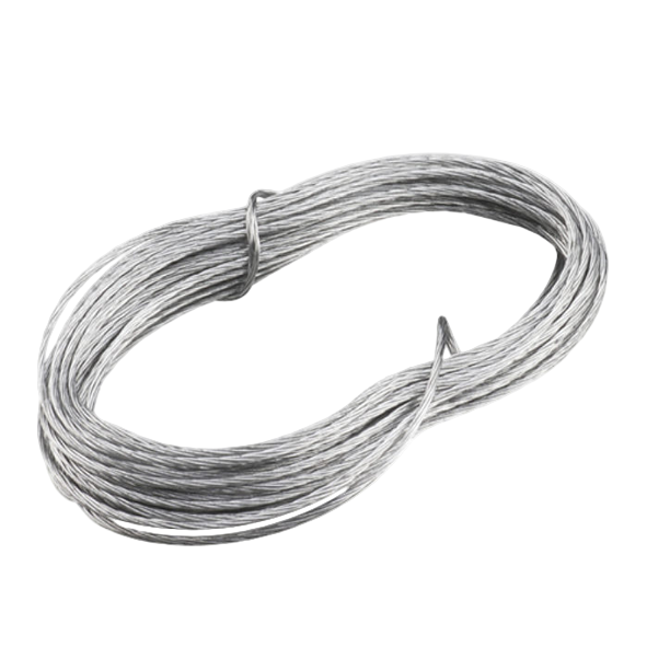 Coiled piece of wire on a white background