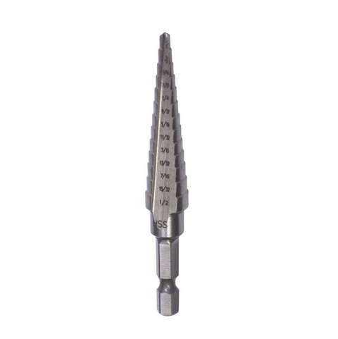 ROK - STEP DRILL BIT 13 STEP 1/8"-1/2" ROK product_type art-noise.myshopify.com rok-step-drill-bit-13-step-1-8-1-2