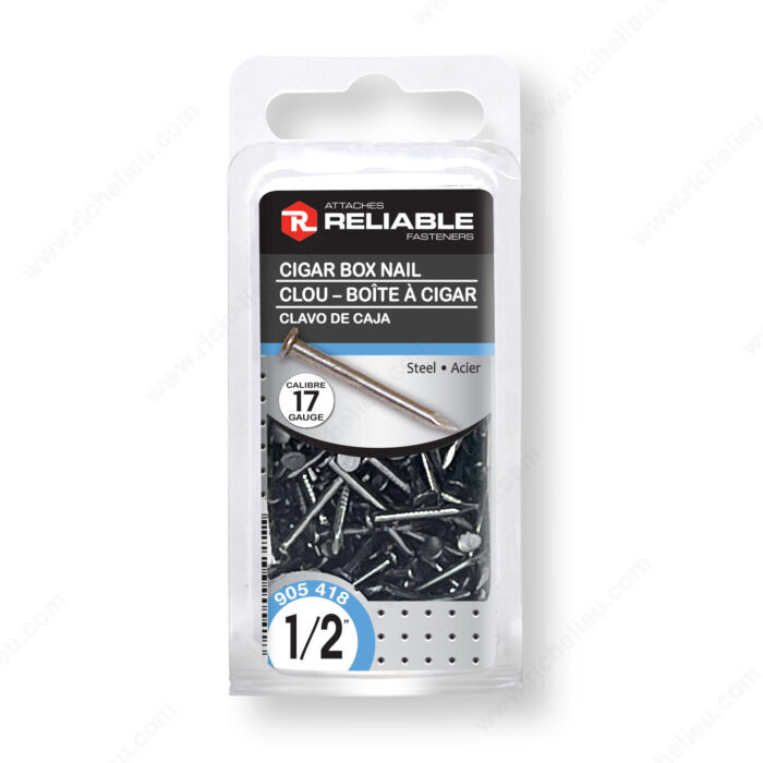 Reliable - Cigar Box Nail Blister of 60 units - #17 - 1/2 in - Steel Reliable product_type art-noise.myshopify.com reliable-cigar-box-nail-blister-of-60-units-17-1-2-in-steel