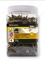 Yellow Zinc All-Purpose Screw - #8 - 1 1/2 in