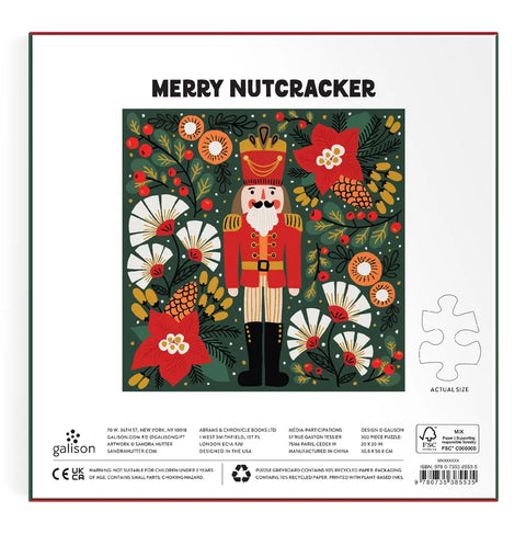  Merry Nutcracker 500 Piece Foil Puzzle Galison Mudpuppy  art-noise.myshopify.com merry-nutcracker-500-piece-foil-puzzle