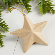 3" - Paper Mache Dimensional Star Ornament