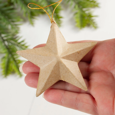 3" - Paper Mache Dimensional Star Ornament Factory Direct Craft product_type art-noise.myshopify.com 3-paper-mache-dimensional-star-ornament