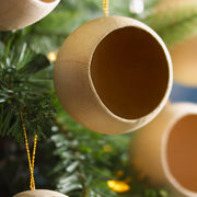 3" Paper Mache Open Diorama Ball Ornament