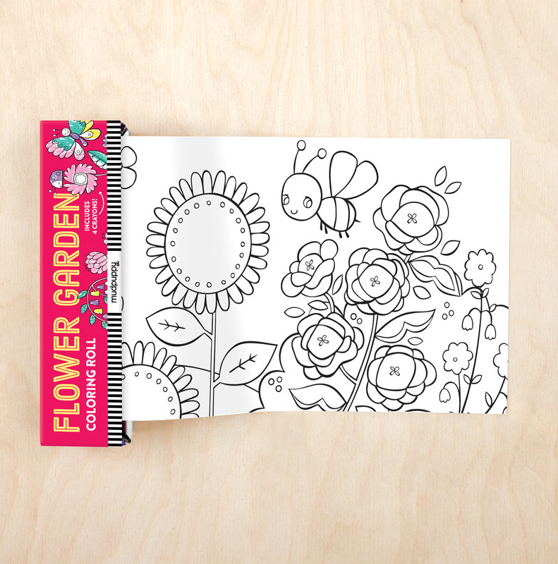 Flower Garden Mini Colouring Roll