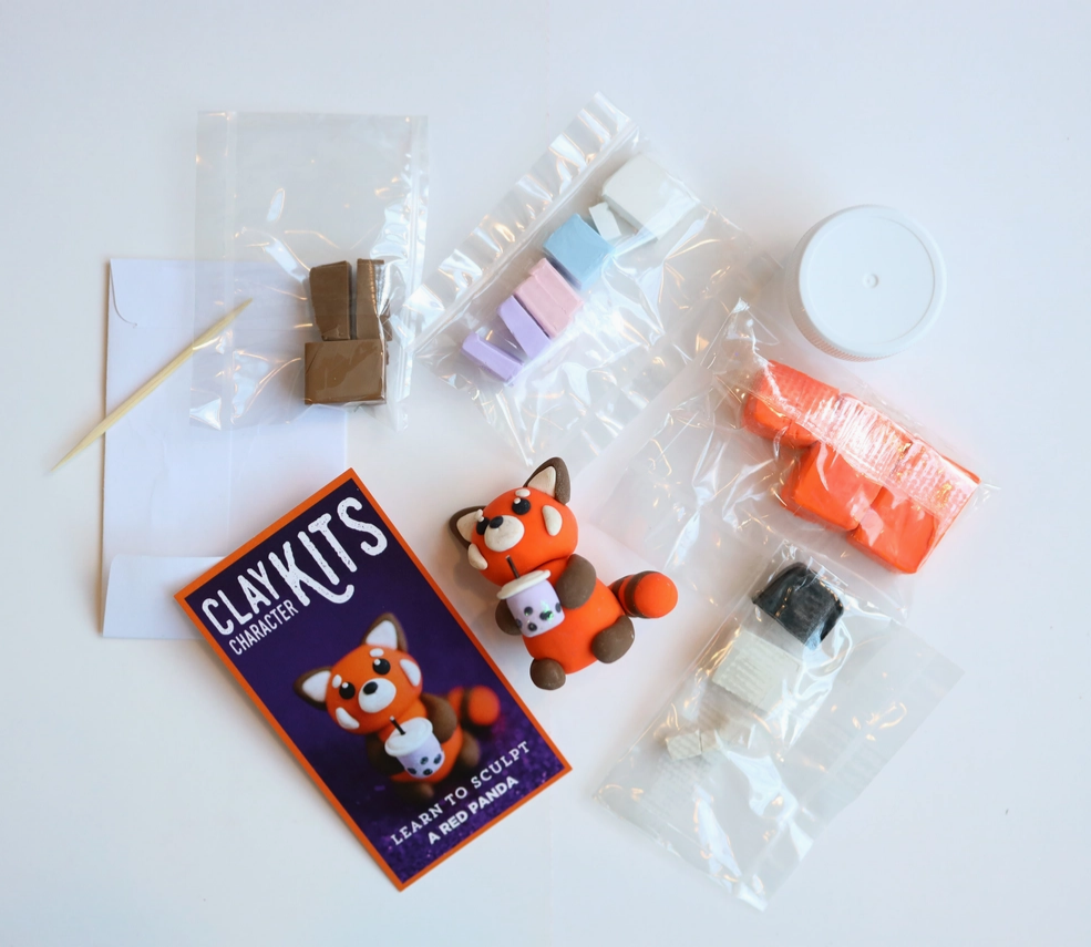 Ruby the Red Panda DIY Polymer Clay Kit The Make Station Polymer Clay Kit art-noise.myshopify.com ruby-the-red-panda-diy-polymer-clay-kit