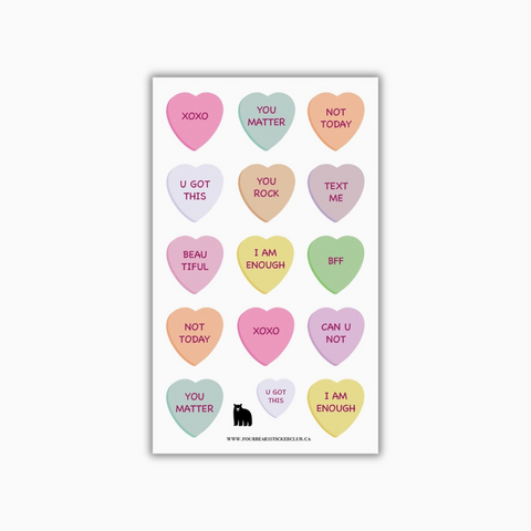 Four Bears Sticker Club - Candy Hearts