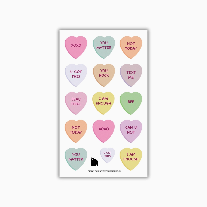 Four Bears Sticker Club - Candy Hearts
