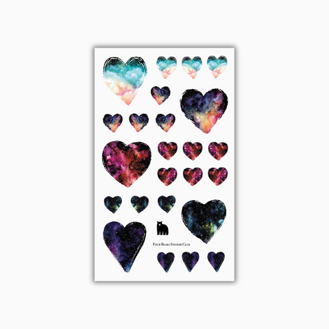 Four Bears Sticker Club - Galaxy Hearts