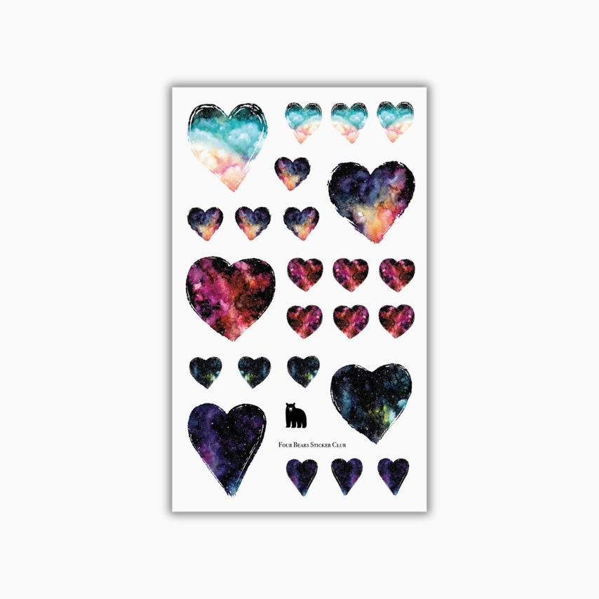 Four Bears Sticker Club - Galaxy Hearts