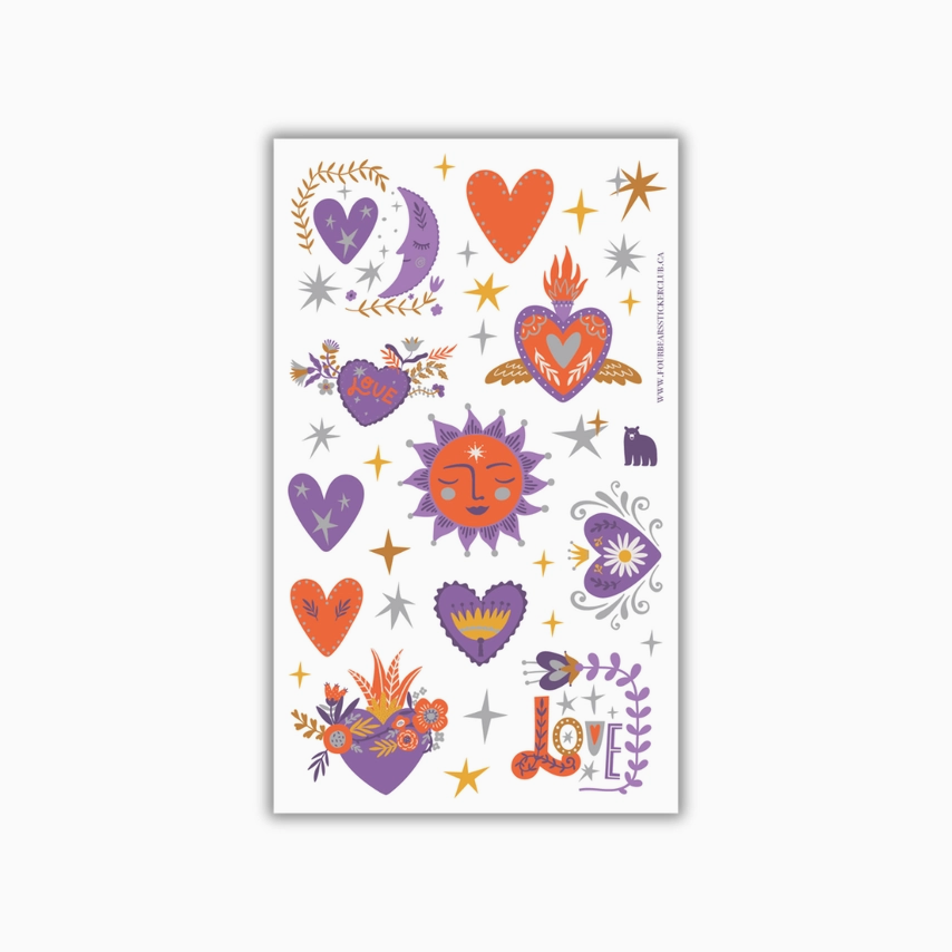 Four Bears Sticker Club - Magic Hearts