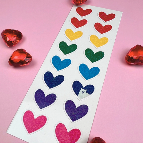 Four Bears Sticker Club - Sparkly Hearts