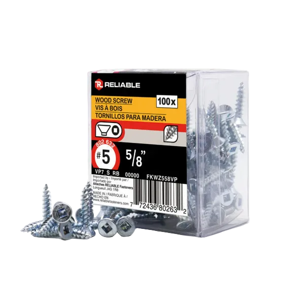 Pack of screws with a clear plastic cover on a white background