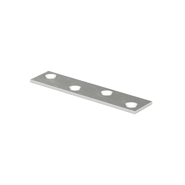 Metal bracket with multiple holes on a white background