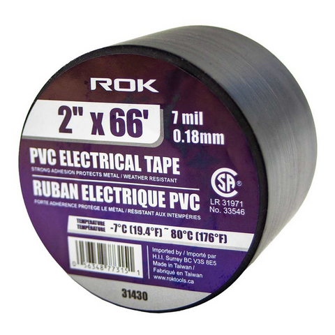 ROK - 2" PVC ELECTRICAL TAPE- BLACK