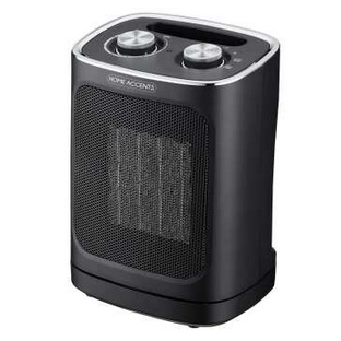 White oscillating ceramic space heater with control panel and adjustable settings