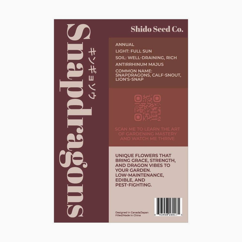 Shido Seeds Snapdragon Flower Seeds Packet
