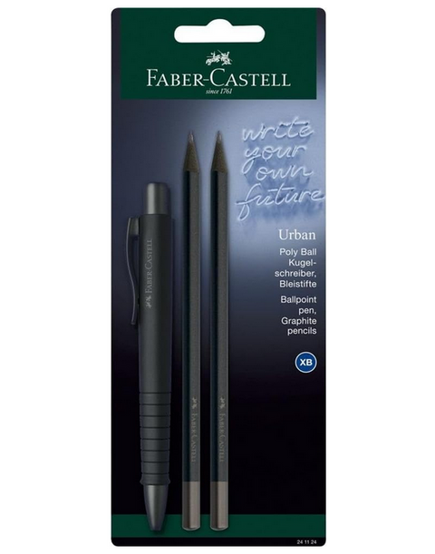 POLYBALL URBAN XB ALL BLACK BALLPOINT PEN + 2 PENCILS