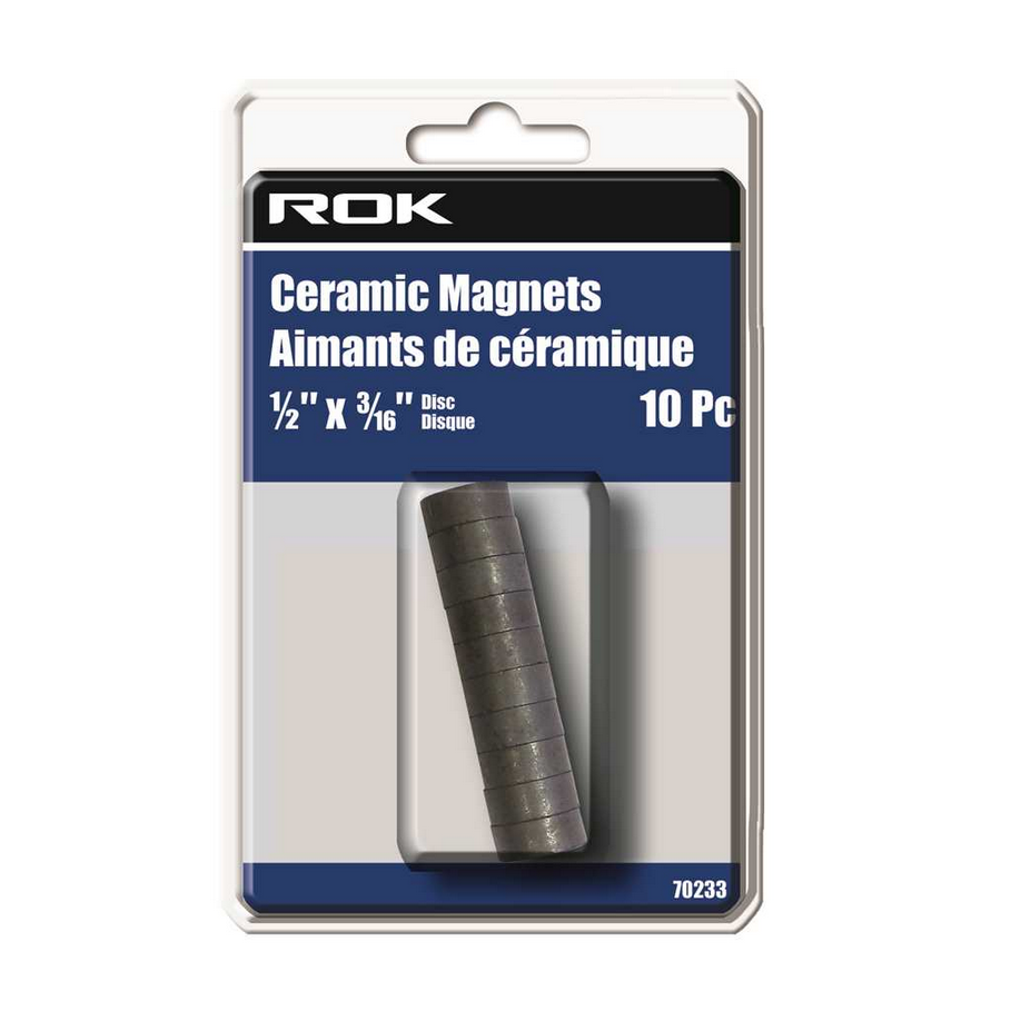 ROK - 10 PC CERAMIC DISC MAGNETS 1/2 X 3/16
