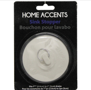 Sink stopper in packaging with 'Home Accents' branding on a white background