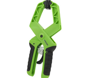 Green and black clamping tool on a white background