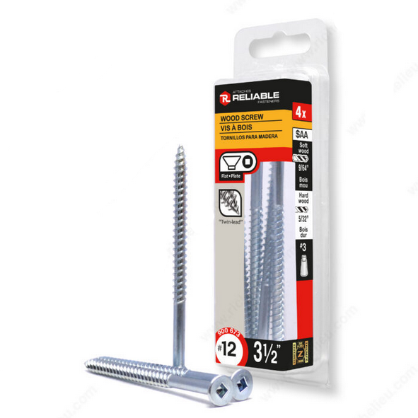 Pack of screws with packaging labeled 'Reliable' on a white background