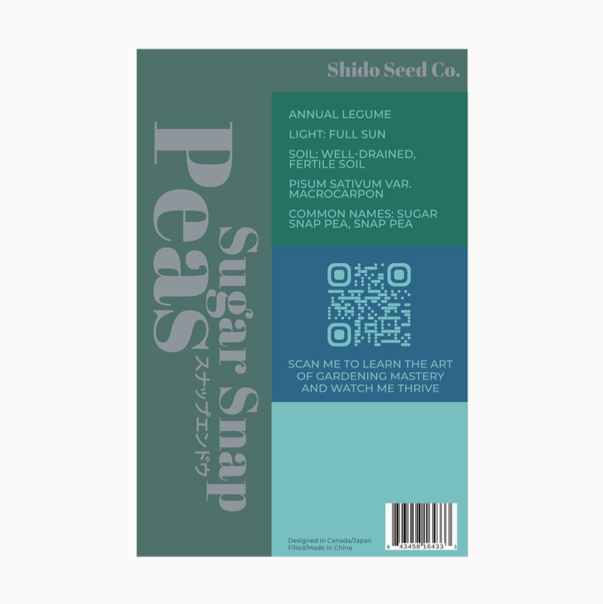 Shido Seeds Sugar Snap Peas Seeds Packet