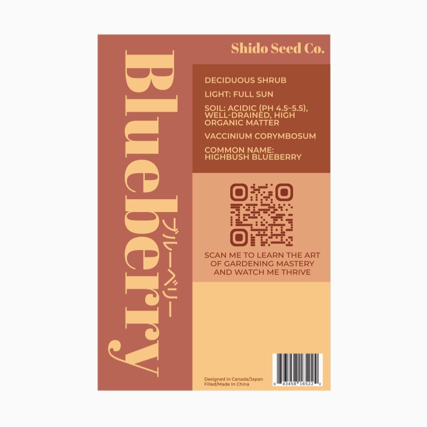 Shido Seeds Blueberry Shrub Seeds Packet