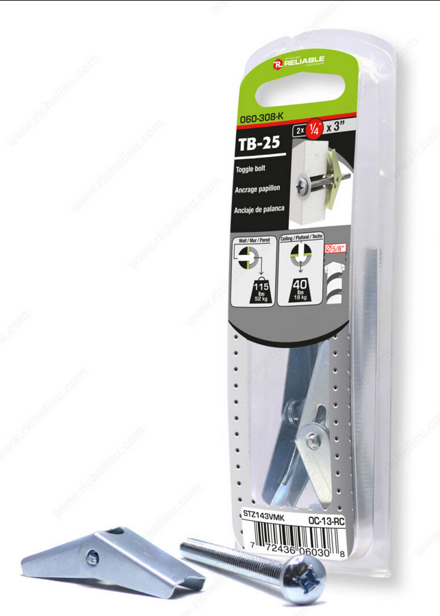 Reliable Toggle Bolt - 1/4 in 3 in