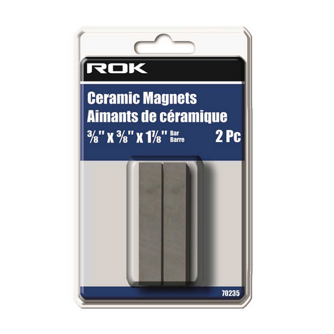 ROK - 2 PC CERAMIC BAR MAGNETS 3/8 X 3/8 X 1-7/8