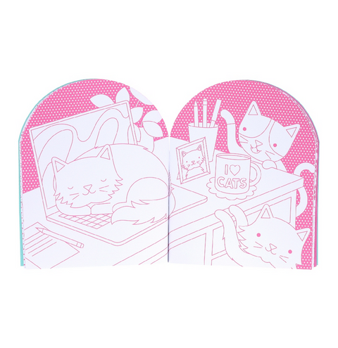 Cats Colouring Book with Stickers