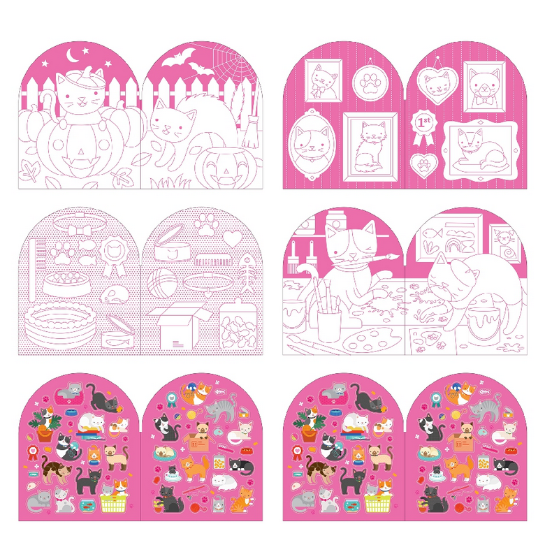 Cats Colouring Book with Stickers