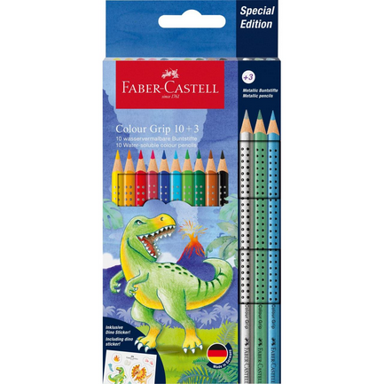 Faber-Castell COLOR GRIP PENCILS Dinosaur/10+3 Metallic