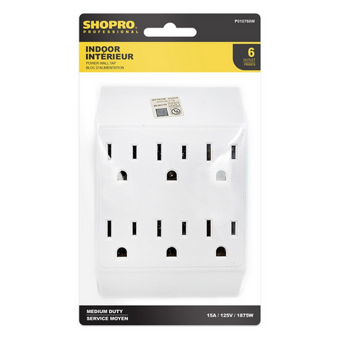 SHOPRO - 6-OUTLET POWER WALL TAP