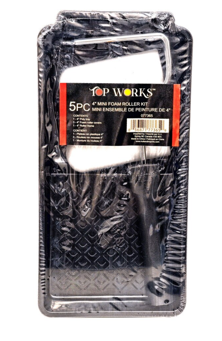 TOP WORKS - 5 PC 4" MINI FOAM ROLLER KIT