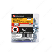 Reliable - Wood Screw, Flat Head - #10 - 3/4 in