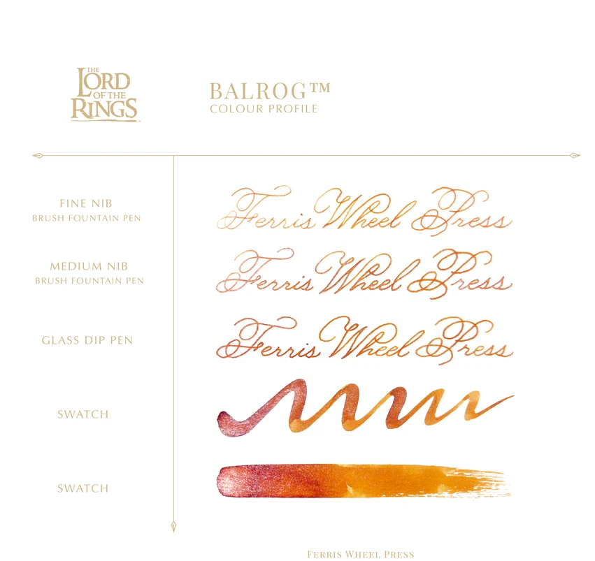 Ferris Wheel Press - The Lord of the Rings 25th Anniversary | Balrog 38ml Ink