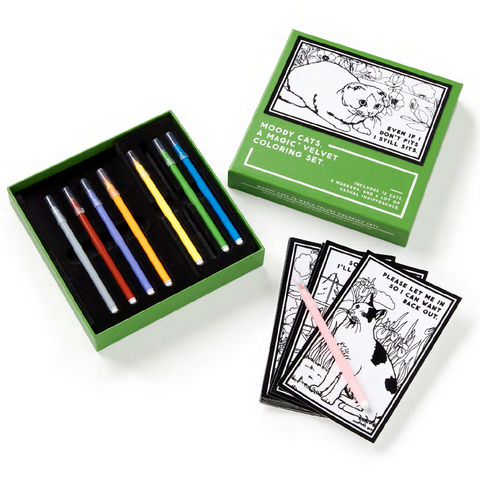 Moody Cats Magic Velvet Coloring Set