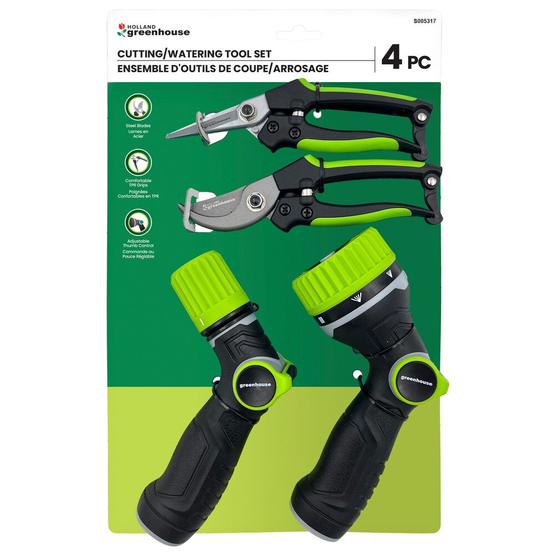 GREENHOUSE - 4 PC CUTTING/WATERING TOOL SET
