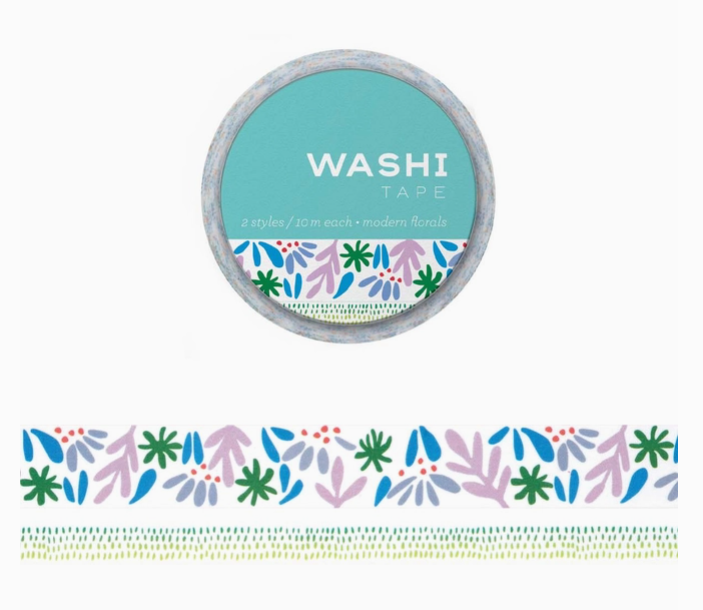 Girl of All Work Modern Florals Set of 2 Washi Tape - Art Noise Girl of All Work Modern Florals Set of 2 Washi Tape Girl of All Work Washi Tape art-noise.myshopify.com girl-of-all-work-modern-florals-set-of-2-washi-tape