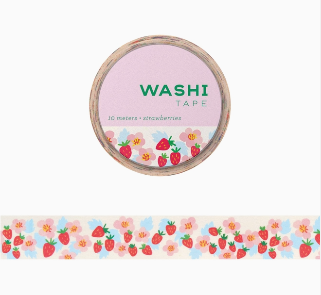 Girl of All Work Strawberries Washi Tape - Art Noise Girl of All Work Strawberries Washi Tape Girl of All Work Washi Tape art-noise.myshopify.com girl-of-all-work-strawberries-washi-tape