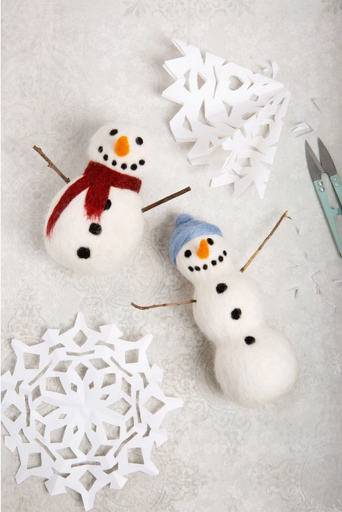 Hawthorn Handmade Snowmen Needle Felting Kit - Art Noise